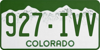 CO license plate 927IVV
