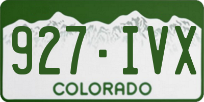 CO license plate 927IVX