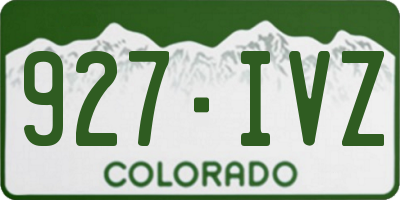 CO license plate 927IVZ