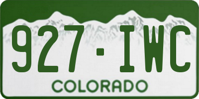 CO license plate 927IWC