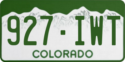 CO license plate 927IWT