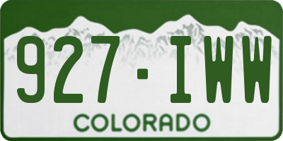 CO license plate 927IWW