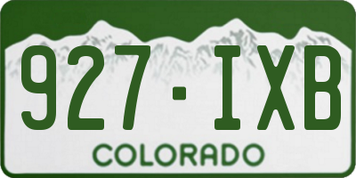 CO license plate 927IXB