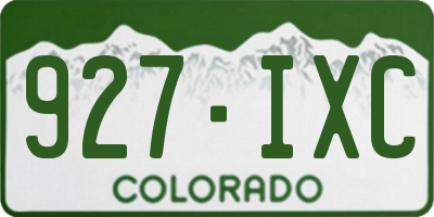CO license plate 927IXC