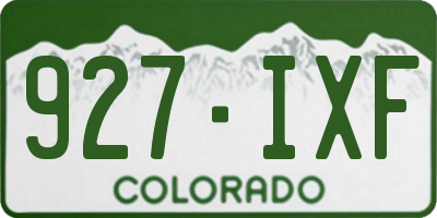 CO license plate 927IXF