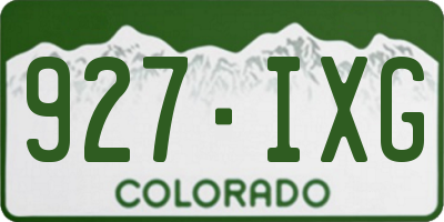 CO license plate 927IXG