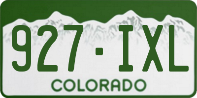 CO license plate 927IXL