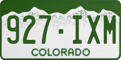 CO license plate 927IXM