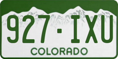 CO license plate 927IXU