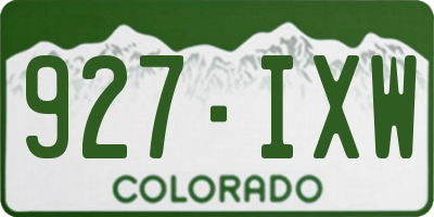 CO license plate 927IXW