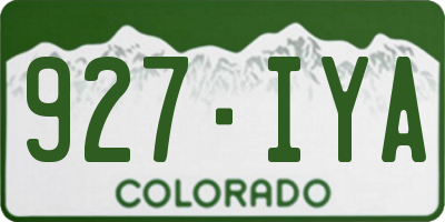 CO license plate 927IYA