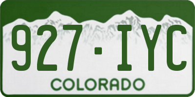CO license plate 927IYC