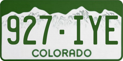 CO license plate 927IYE
