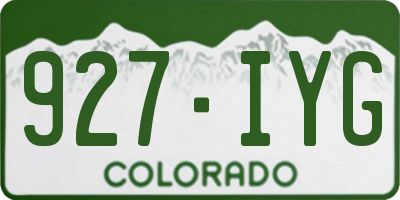 CO license plate 927IYG