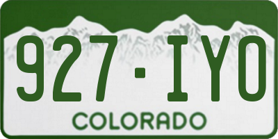 CO license plate 927IYO