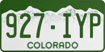 CO license plate 927IYP