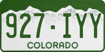 CO license plate 927IYY