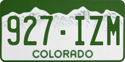 CO license plate 927IZM