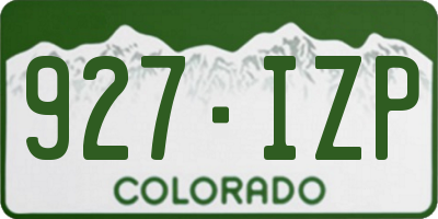 CO license plate 927IZP