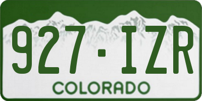 CO license plate 927IZR