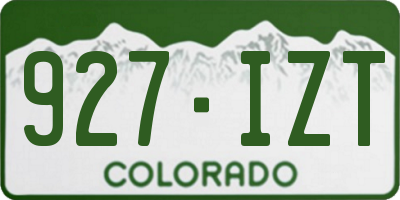 CO license plate 927IZT