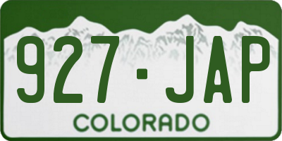 CO license plate 927JAP