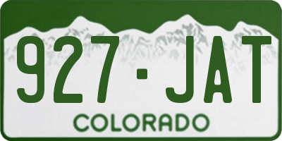 CO license plate 927JAT