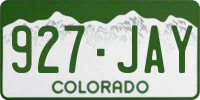 CO license plate 927JAY