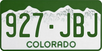 CO license plate 927JBJ