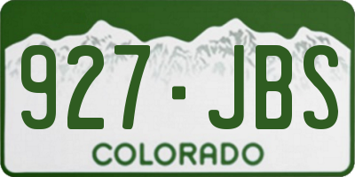 CO license plate 927JBS