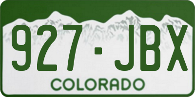 CO license plate 927JBX