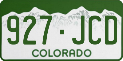 CO license plate 927JCD