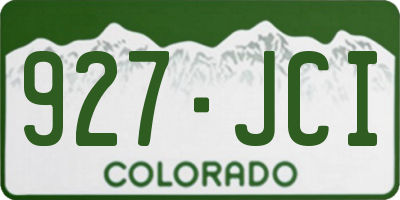 CO license plate 927JCI