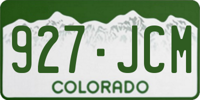 CO license plate 927JCM