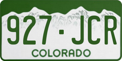 CO license plate 927JCR
