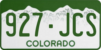 CO license plate 927JCS