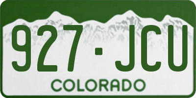 CO license plate 927JCU