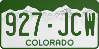 CO license plate 927JCW