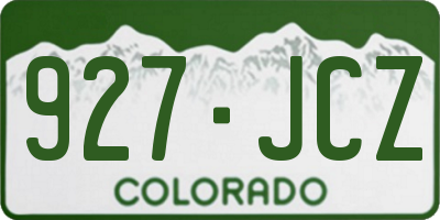 CO license plate 927JCZ