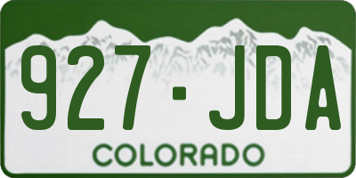 CO license plate 927JDA