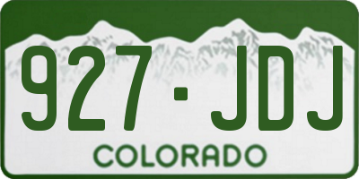 CO license plate 927JDJ