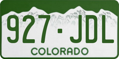 CO license plate 927JDL