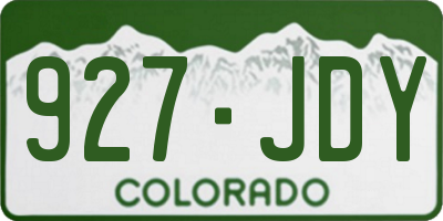 CO license plate 927JDY