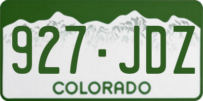 CO license plate 927JDZ