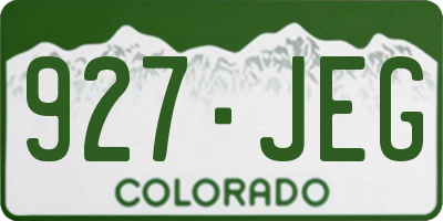 CO license plate 927JEG