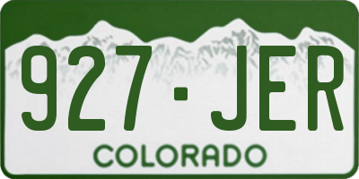 CO license plate 927JER