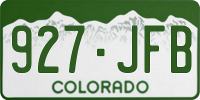CO license plate 927JFB