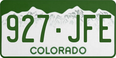 CO license plate 927JFE