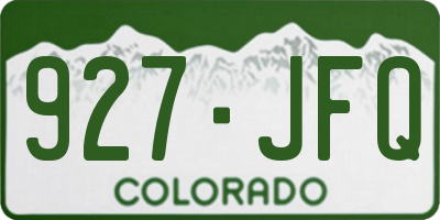 CO license plate 927JFQ