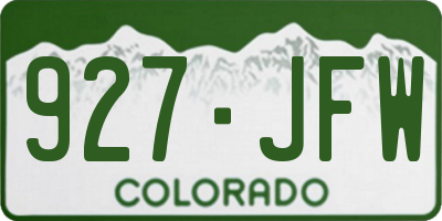CO license plate 927JFW